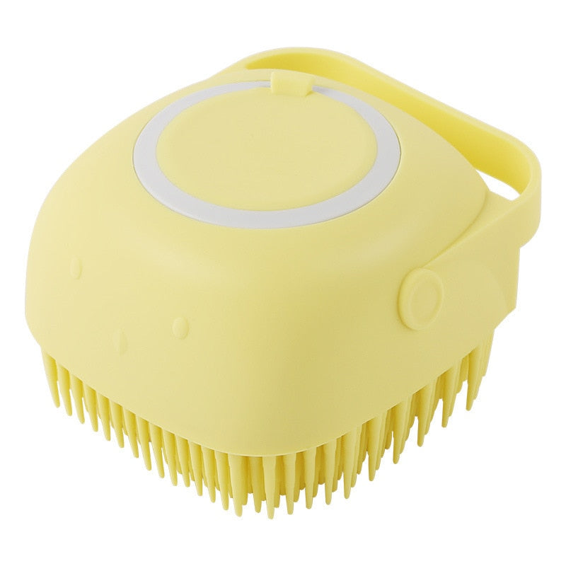 Brosse de douche carrée jaune