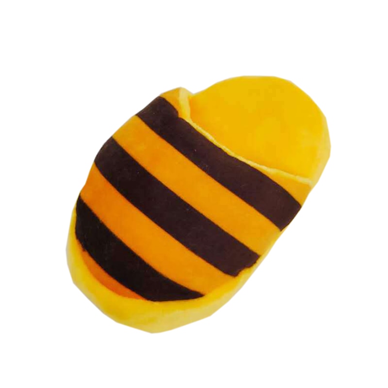 Chaussons à rayures jaunes et marron