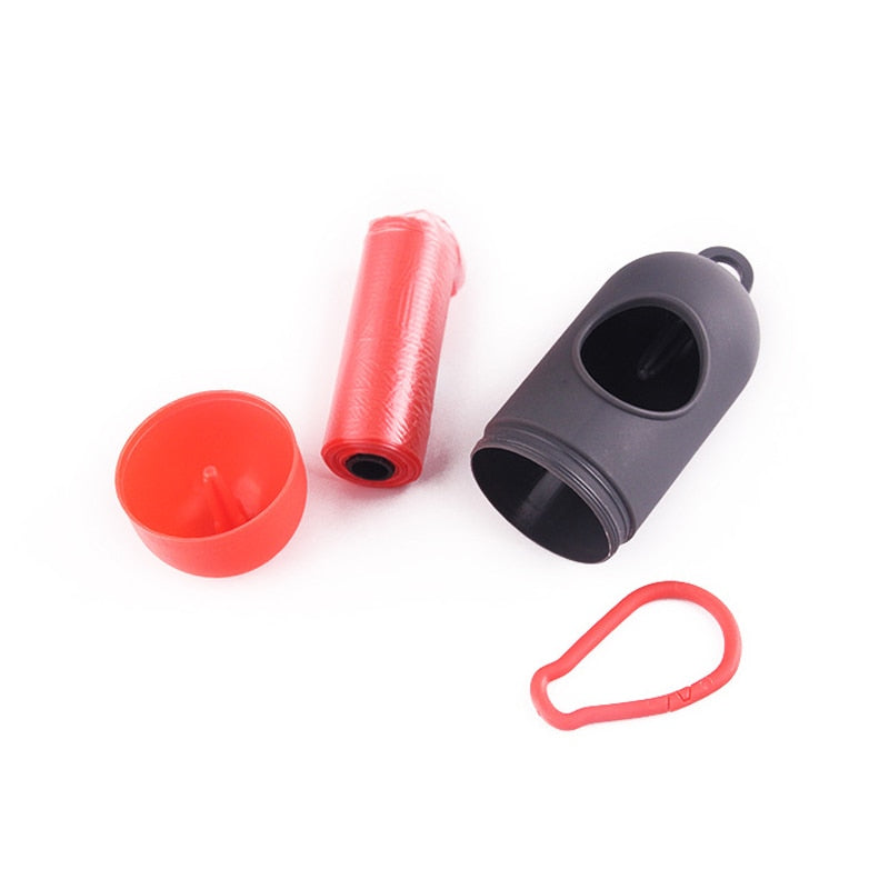 Gray and Red Bag Dispenser Holder