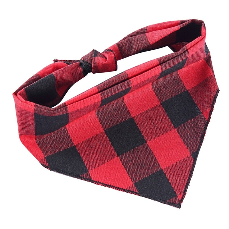 Ravishing Rouge Plaid Triangle Bandana