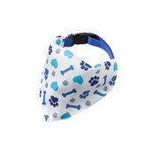 Blue Paws & Hearts Bow Tie Bandana