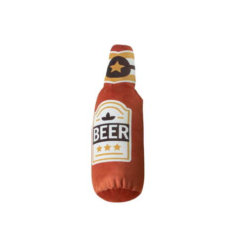 Brown Beer Interactive Chew Toy