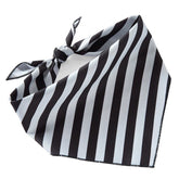 Classic Charm: Black and White Striped Triangle Bandana