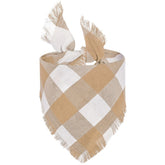 Caramel White Plaid Bandana