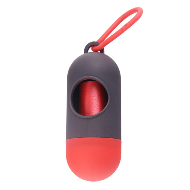 Gray and Red Bag Dispenser Holder